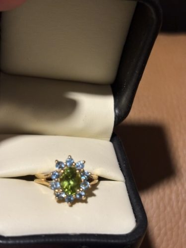 Peridot-and-topaz-ring